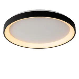 Lucide Vidal Modern Flush Ceiling Light 48cm - LED Dim. - 1x38W 2700K - Black