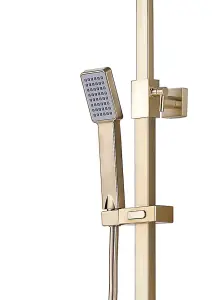 Keenware KBS-204 Bondi Midas Square Overhead Shower System: Brushed Brass