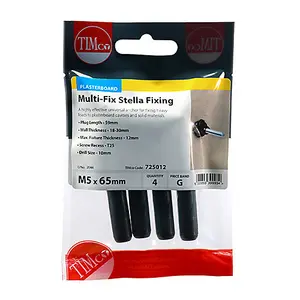 Timco - Stella Fixings - TX - Pan - Black (Size M5 x 65 - 4 Pieces)