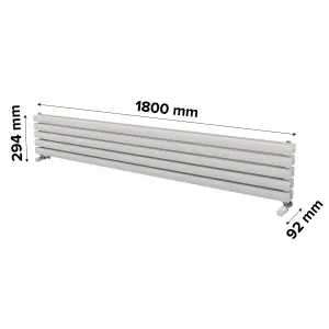 Ximax Champion Duplex FORDH2941800W White Gas Horizontal Designer Radiator, (W)1800mm x (H)294mm