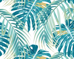 Origin Murals Teal Tropical Matt Smooth Paste the Wall Mural 350cm wide x 280cm high