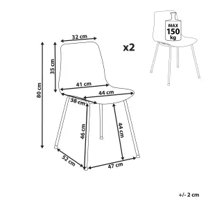 Set of 2 Dining Chairs LOOMIS Light Grey