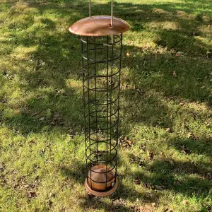 Large Copper Style Hanging Bird Suet Fat Ball Feeder