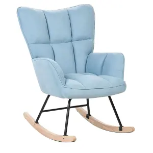 Rocking Chair OULU Fabric Light Blue