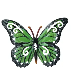 Set of 4 Multi-coloured Small Metal Butterflies Garden/Home Wall Art Ornament