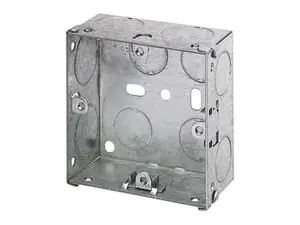 Heavy-Duty 1-Gang Metal Back Box with Adjustable Lugs - 25mm for Reliable Electrical Installations