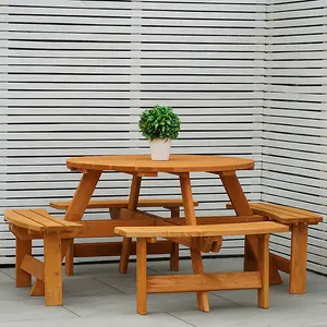 Maribelle 8 Seater Garden Bench - STAINED