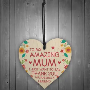 Funny Gift For Mum Mothers Day Gift Wood Heart Love Sign Birthday Gift For Her