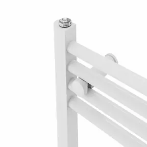 Wiest Straight Heated Towel Rail Radiator Bathroom Ladder Warmer White / 120cm H x 50cm W x 3cm D