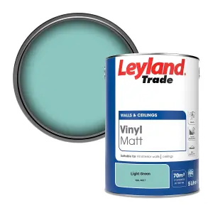 Leyland Trade Vinyl Matt Walls & Ceilings Emulsion Paint Light Green (RAL 6027) 5L