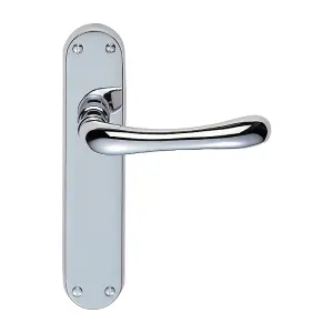 Manital Polished Chrome Ibra Lever on Latch Backplate (EL12CP)