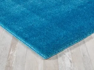 Smart Living Shaggy Soft Area Rug, Fluffy Living Room Carpet, Kitchen Floor, Bedroom Ultra Soft Rugs 80cm x 150cm - Teal