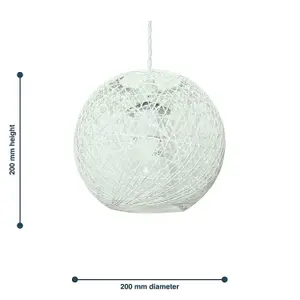 First Choice Lighting Abaca White 8" Globe Ceiling Light Shade