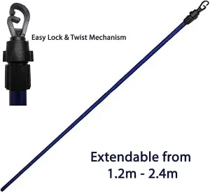 2 x Telescopic Extendable Clothes Line Prop