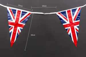 10m 33ft Union Jack Bunting Banner 25 Triangle Flags Sports Royal Events Street Party GB Support