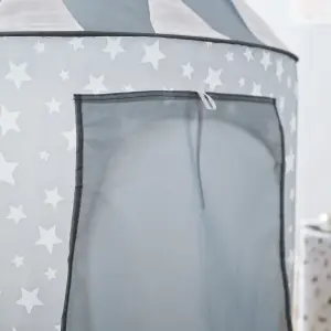 Grey Kids Tent, Starry Grey Pop Up Play Tent For Kids with Carry Bag