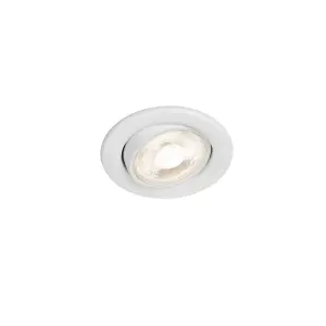 Arber Matt White Adjustable LED Fire-rated Warm & neutral Downlight 5W IP65