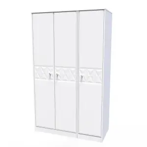 San Jose Ready assembled Contemporary White Tall Triple Wardrobe (H)1970mm (W)1110mm (D)530mm