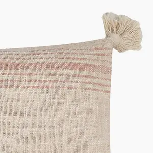 Zain Slub Striped Cushion - Cotton - L30 x W70 x H1 cm - Coral