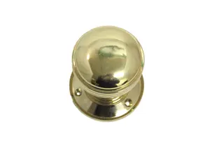 Door Knobs Reeded Heavy Duty Mortice Knob - Polished Brass 64mm