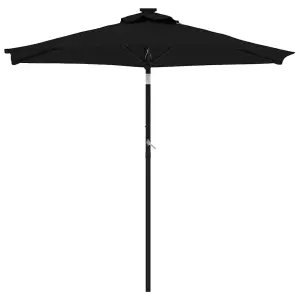 Berkfield Garden Parasol with Steel Pole Black 225x225x212 cm