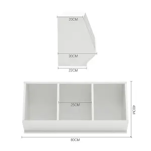 White Kids Toy Storage Boxes Open Style Child Toy Organizer Cabinet