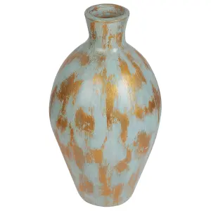 Decorative Vase DIKAJA Ceramic Blue