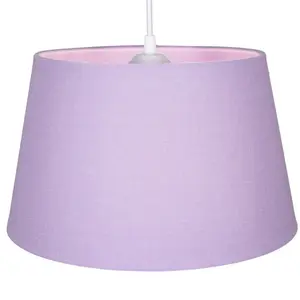 Traditional Linen Fabric Drum Shade for Pendant & Lampshade Lilac / 19cm H x 30cm W x 30cm D