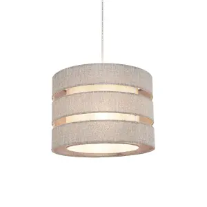 Inlight Dark Grey Woven effect Slubby Trio Light shade (D)28cm