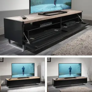 AVF Panorama 1.6m TV Stand with Reversible Top - Light Oak & Grey Oak