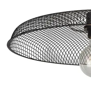 First Choice Lighting Cassidy Large Black Mesh Easy Fit Metal Pendant Shade