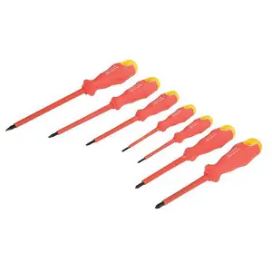 7 Piece Insulated Soft Grip Screwdriver Set Slotted & Phillips Electrician