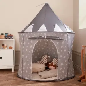 Grey Kids Tent, Starry Grey Pop Up Play Tent For Kids with Carry Bag