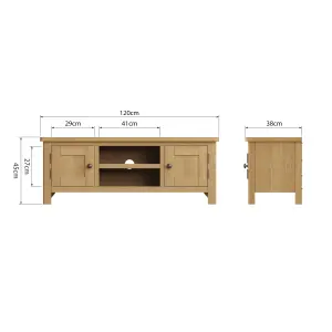 Clara Rustic Oak Large TV Unit