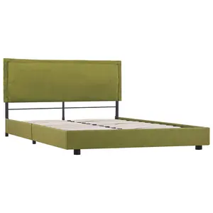 Berkfield Bed Frame Green Fabric 135x190 cm 4FT6 Double