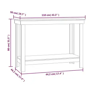 Berkfield Work Bench Honey Brown 110x50x80 cm Solid Wood Pine