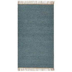 Jute Area Rug 80 x 150 cm Blue LUNIA