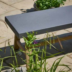 Traditional Large Grey Outdoor Garden Bench