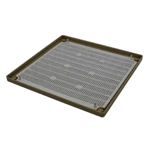 Buff Louvre Air Vent 6" x 6" Plastic Grille with Removable Flyscreen Cover