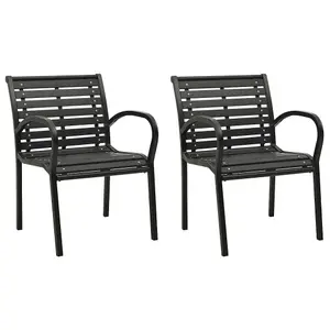 Berkfield Garden Chairs 2 pcs Steel and WPC Black