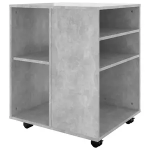 Berkfield Rolling Cabinet Concrete Grey 60x53x72 cm Engineered Wood