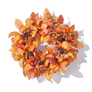 50cm Dia Round Wreath Halloween Maple Leaf Berry Wreath Artificial Wreath