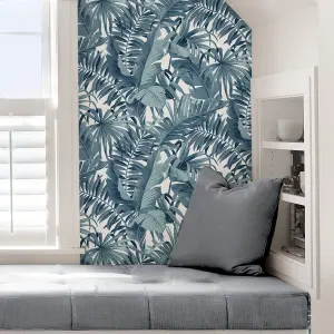 NuWallpaper NUS3148 Maui Peel & Stick Wallpaper, Blue