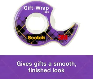 Scotch Gift Wrap Tape, 1 Roll on Handheld Dispenser , 19 mm x 6 m  sticky tape