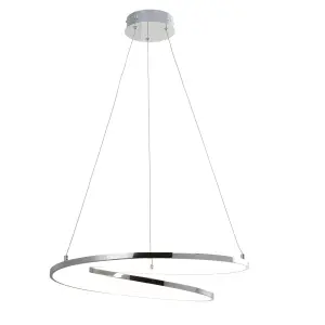 GoodHome Pegmati Chrome effect LED Pendant ceiling light, (Dia)580mm