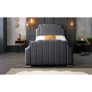 Nelson Plush Velvet Steel Bed Frame