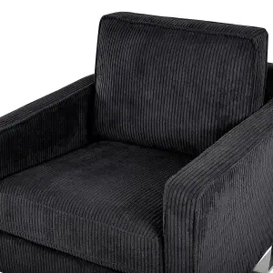 Beliani Retro Armchair VIND Corduroy Black