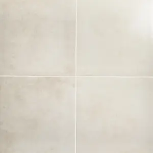 Colours Konkrete Ivory Matt Concrete effect Porcelain Indoor Wall & floor tile, Pack of 4, (L)616mm (W)616mm