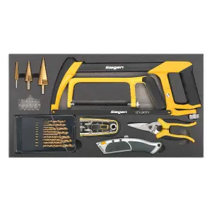 Sealey Cutting & Drilling Set With Tool Tray 28 Pieces Yellow/Black S01133