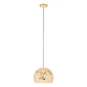 Interiors by Premier Leni Gold Finish Dome Pendant Light